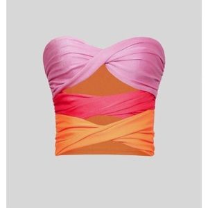 Contrast Twisted Front Tube Top